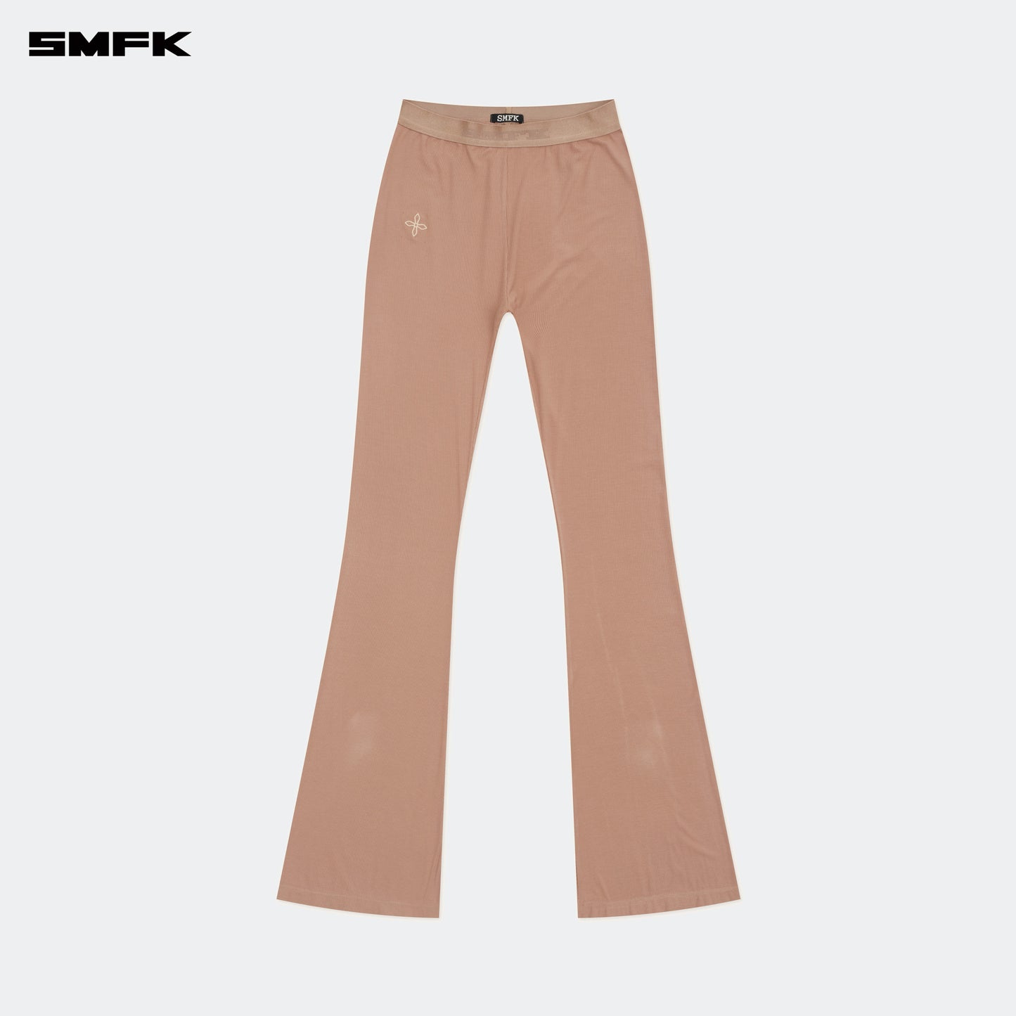 Compass Hug Embrace High Waisted Sweat Flare Pants Dark Skin Color