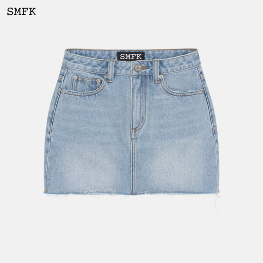 WILDERNESS WANDERING BLUE JEANS SHORT SKIRT