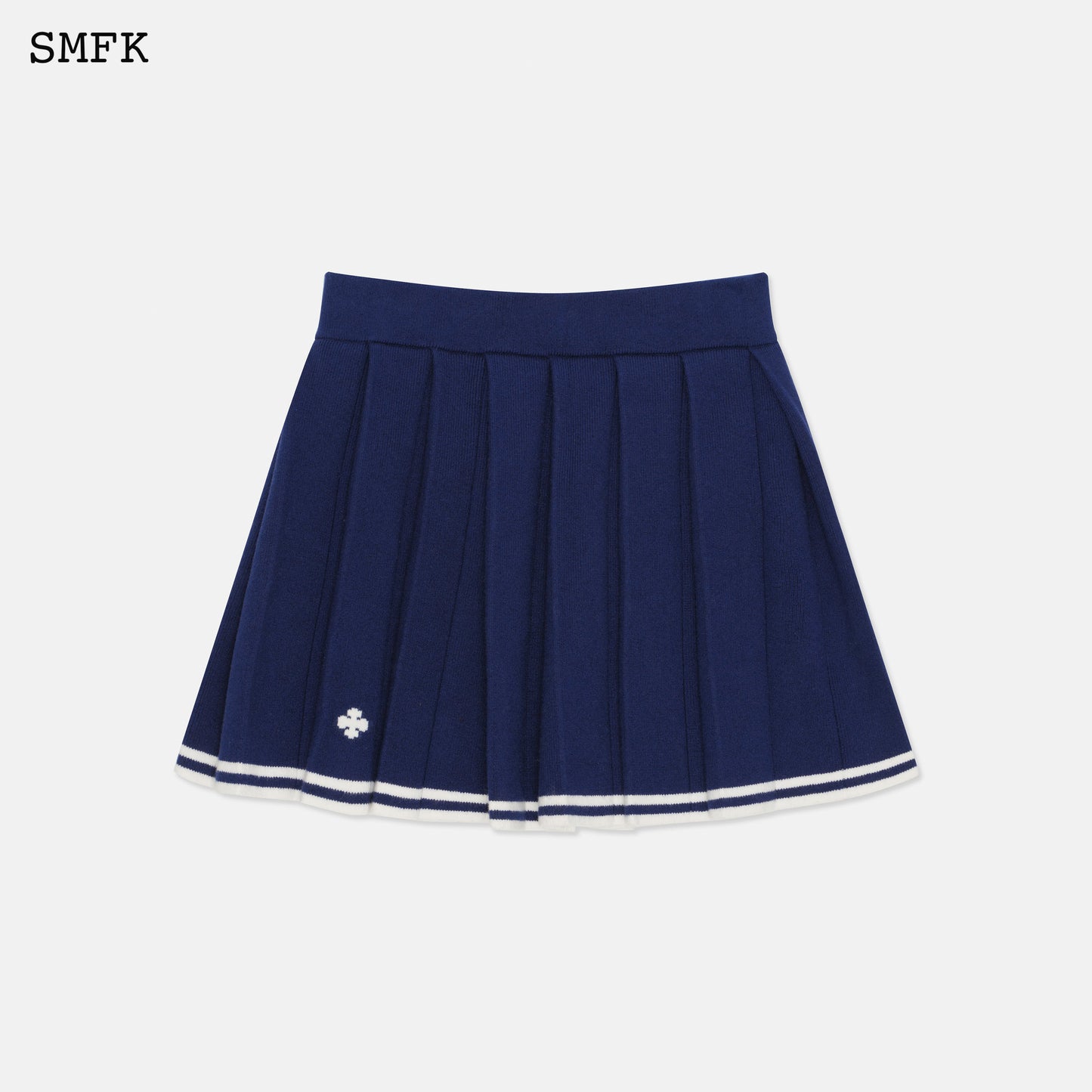 COMPASS ACADEMY NAVY CASHMERE PLEATED SKIRT