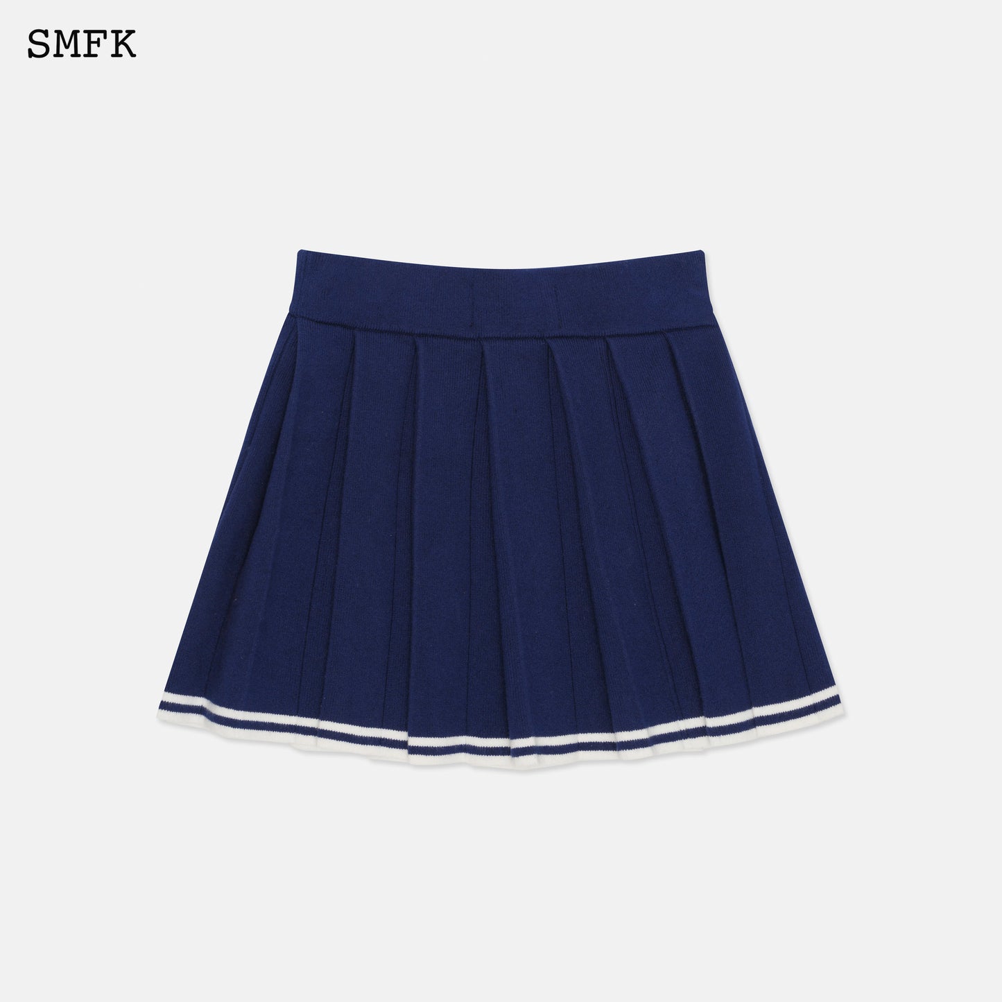 COMPASS ACADEMY NAVY CASHMERE PLEATED SKIRT