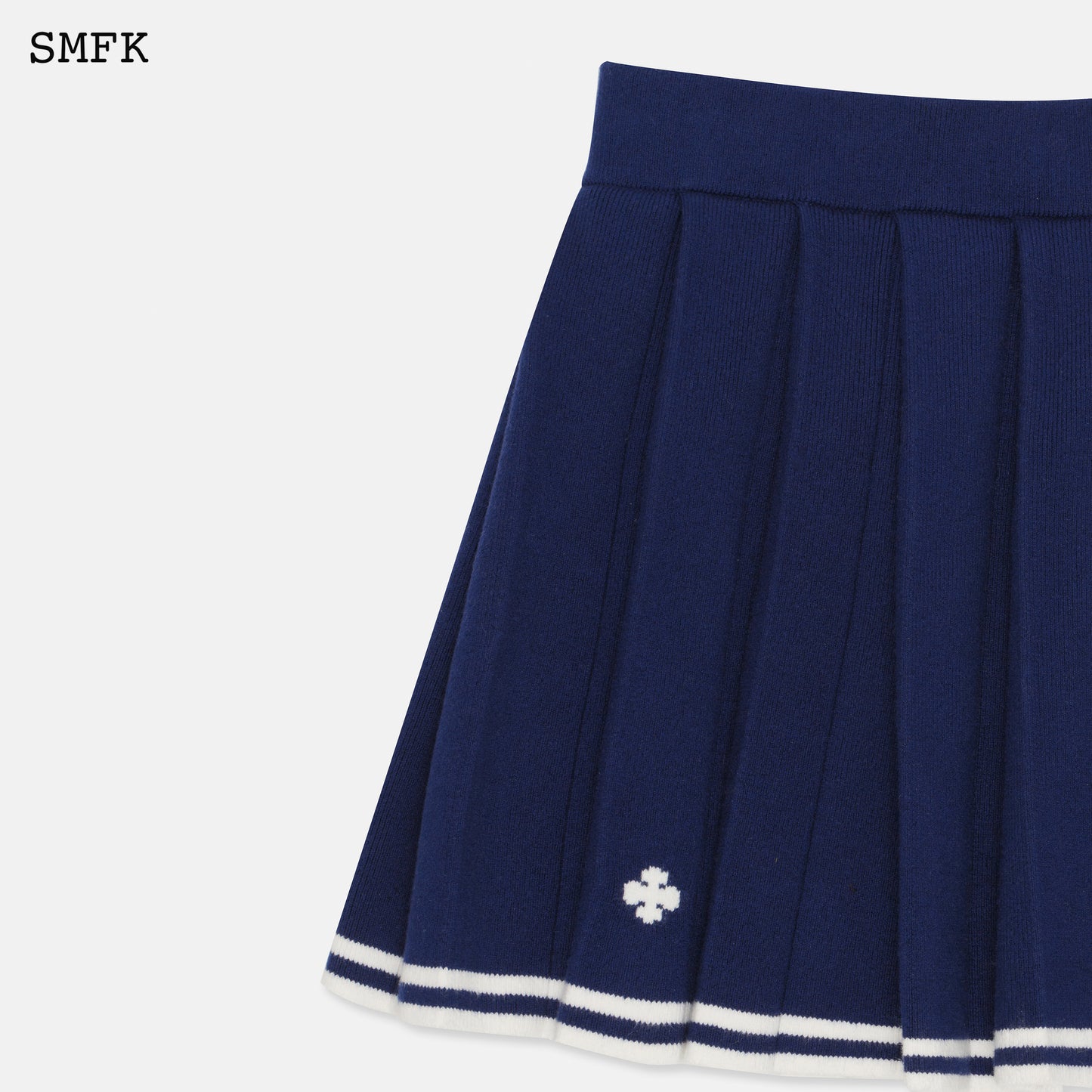 COMPASS ACADEMY NAVY CASHMERE PLEATED SKIRT