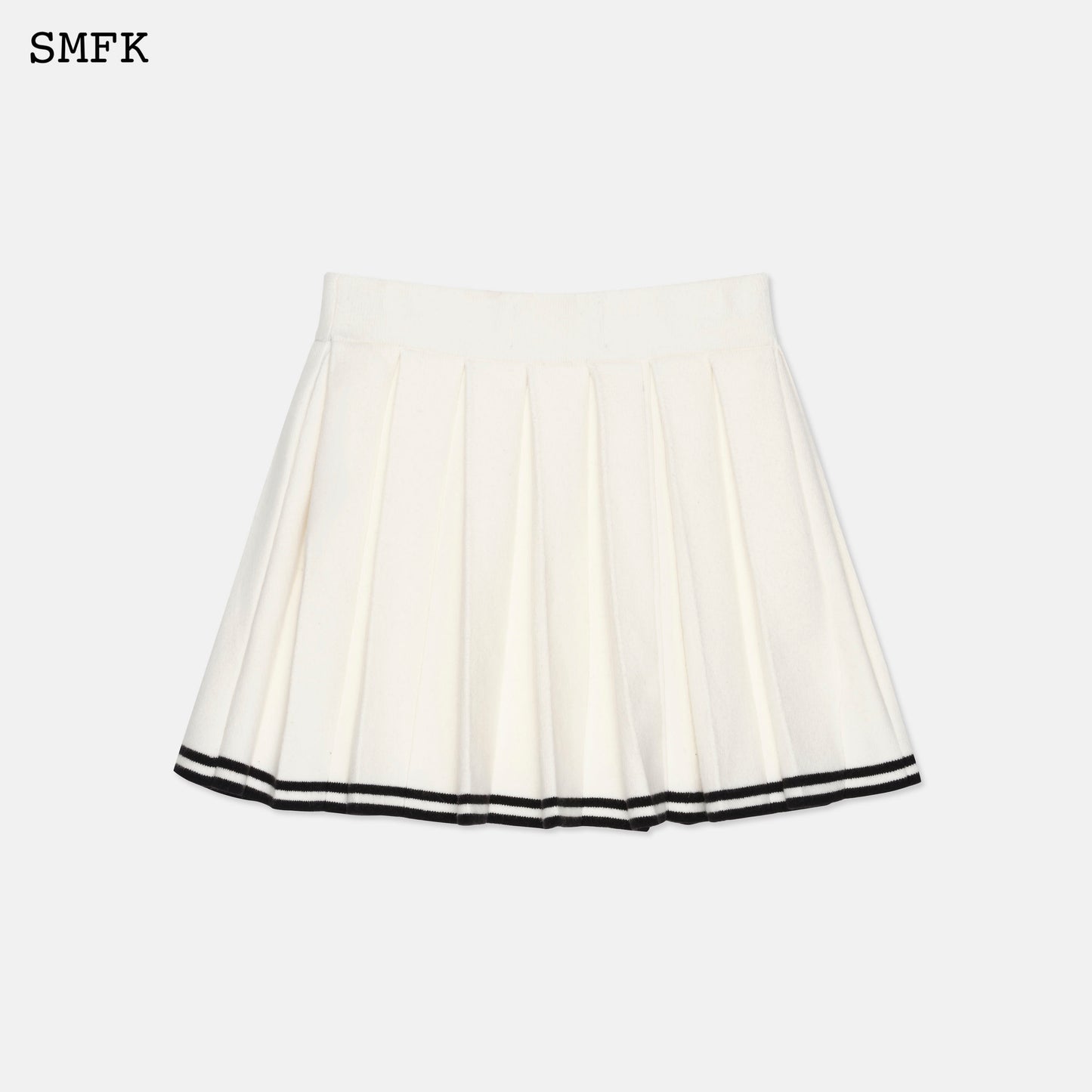 COMPASS ACADEMY WHITE CASHMERE PLEATED SKIRT