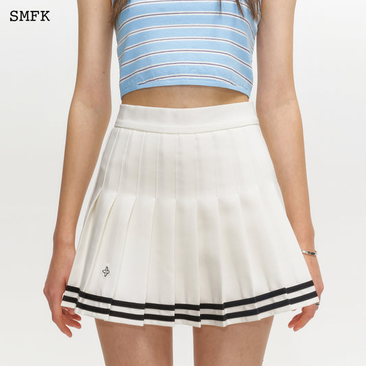 COMPASS ACADEMY WHITE PLEATED SKIRT