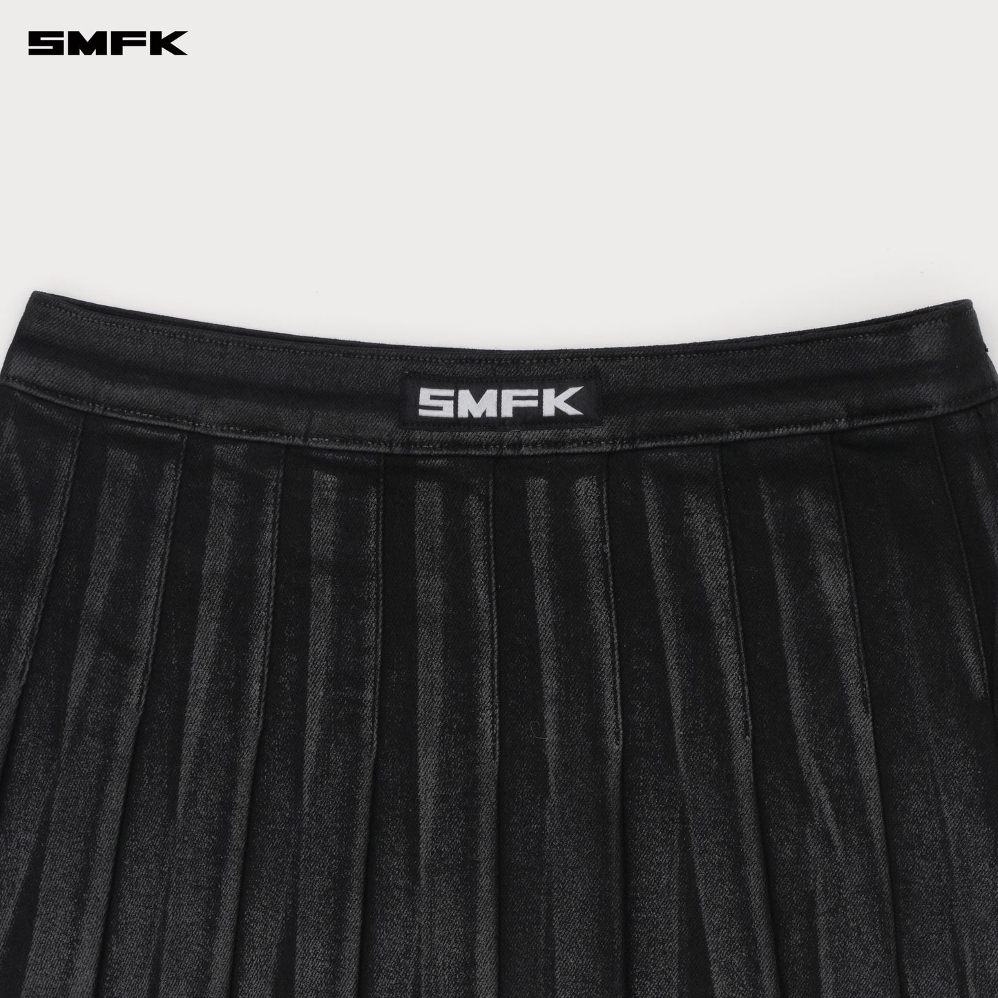 Compass Wild Mustang Lightning Denim Pleated Skirt Lightning Black