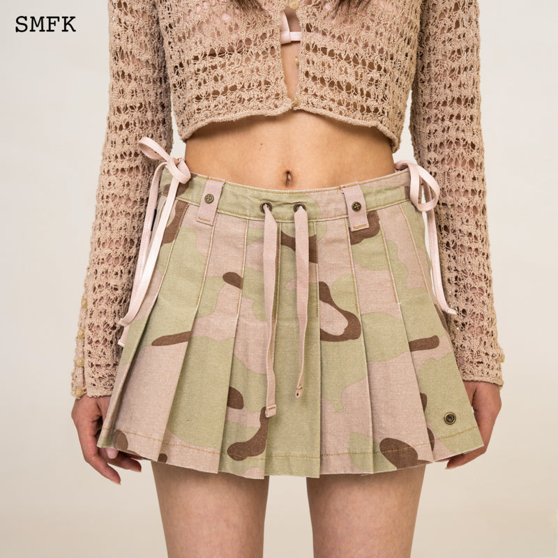 WILDWORLD DESERT CAMOUFLAGE PLEATED MINI SKIRT