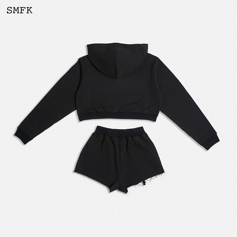 BLACK NIGHT FLOWER JOGGING SPORTS SET BLACK