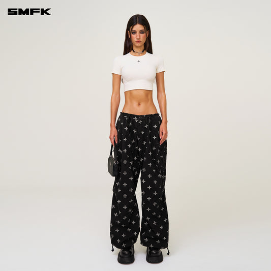 Compass Wave Body-shaping Skin Crop Tee Snowy Mountain White