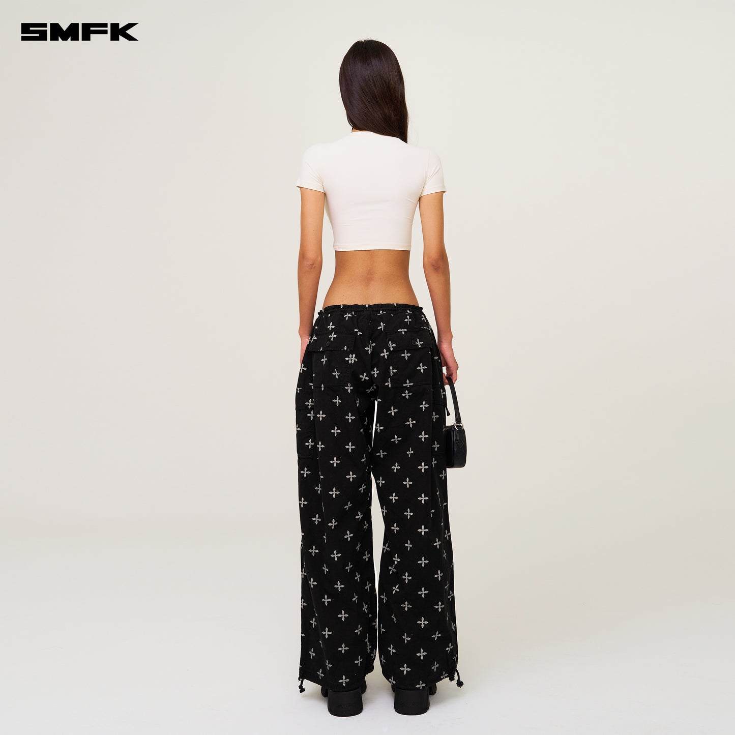 Compass Wave Body-shaping Skin Crop Tee Snowy Mountain White