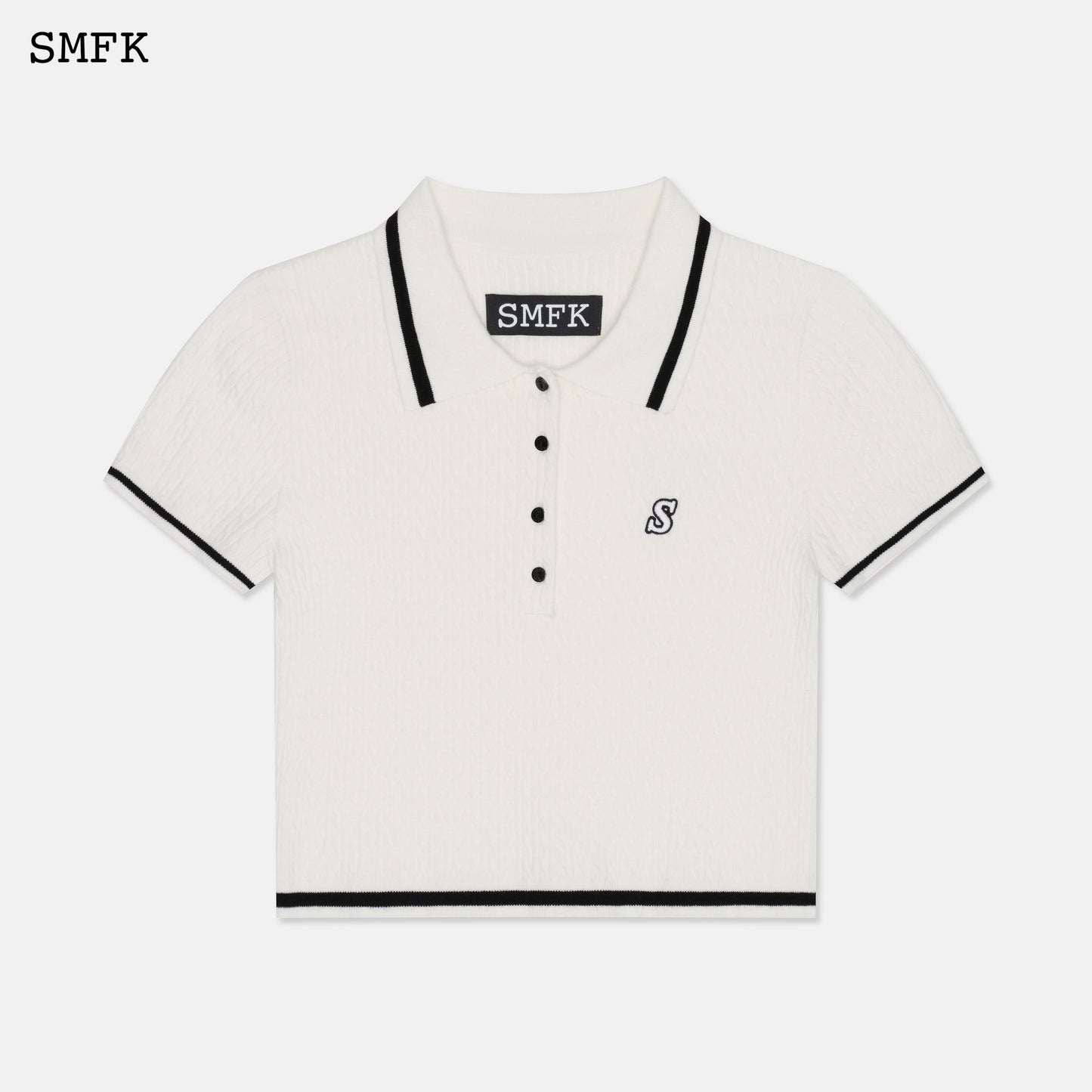CAMPUS WHITE POLO WITH LETTER S