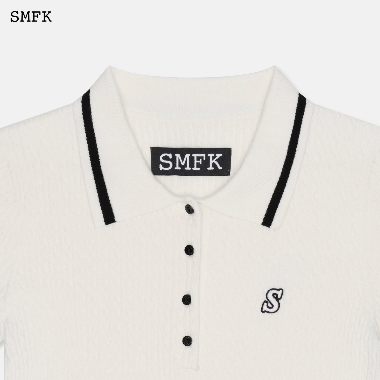 CAMPUS WHITE POLO WITH LETTER S