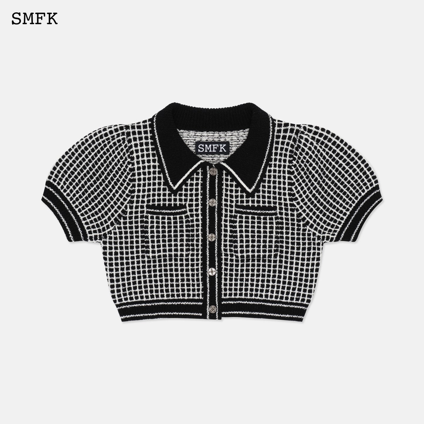 CAMPUS BLACK AND WHITE CHECKERED POLO