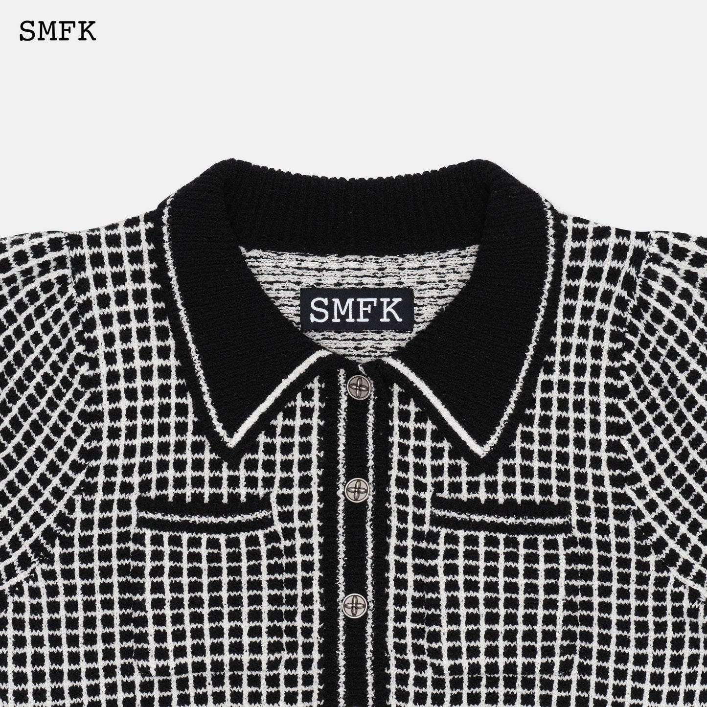 CAMPUS BLACK AND WHITE CHECKERED POLO