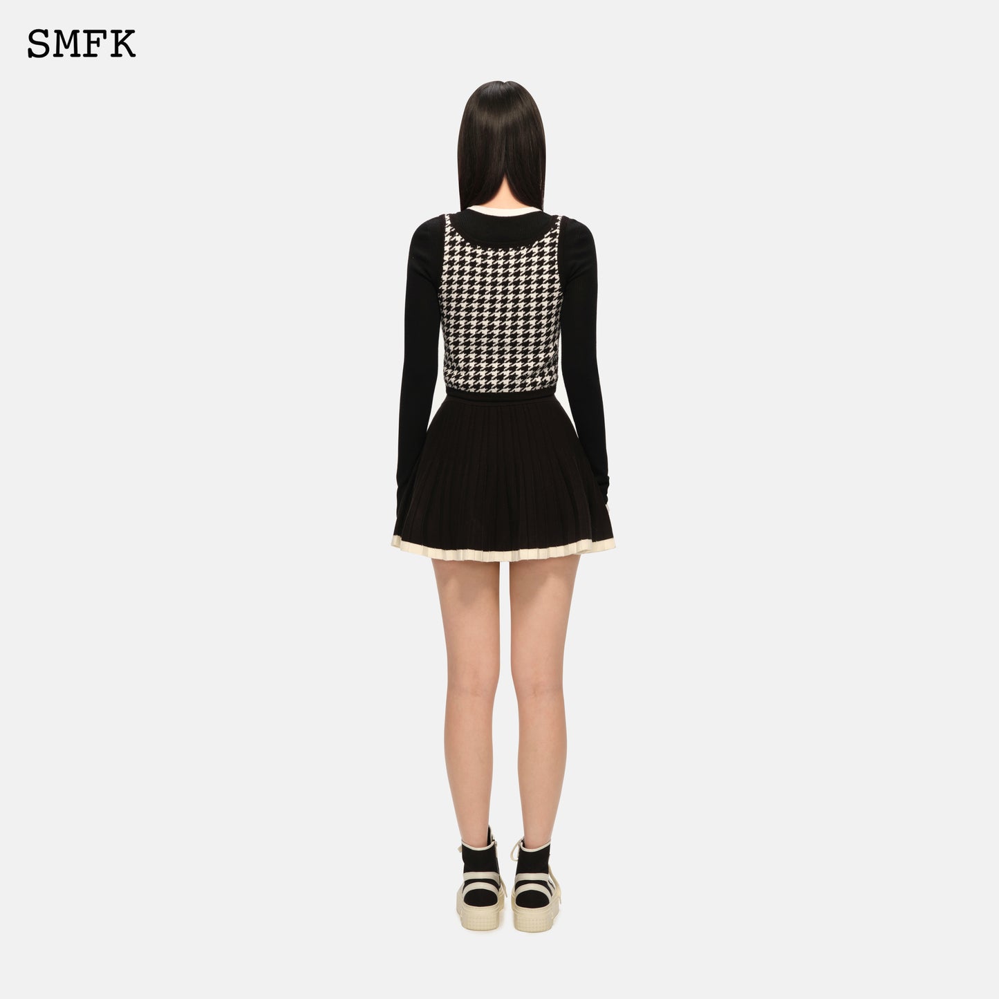 BLACK BIRD CHECK KNITTED UNDERSHIRT BLACK BIRD CHECK