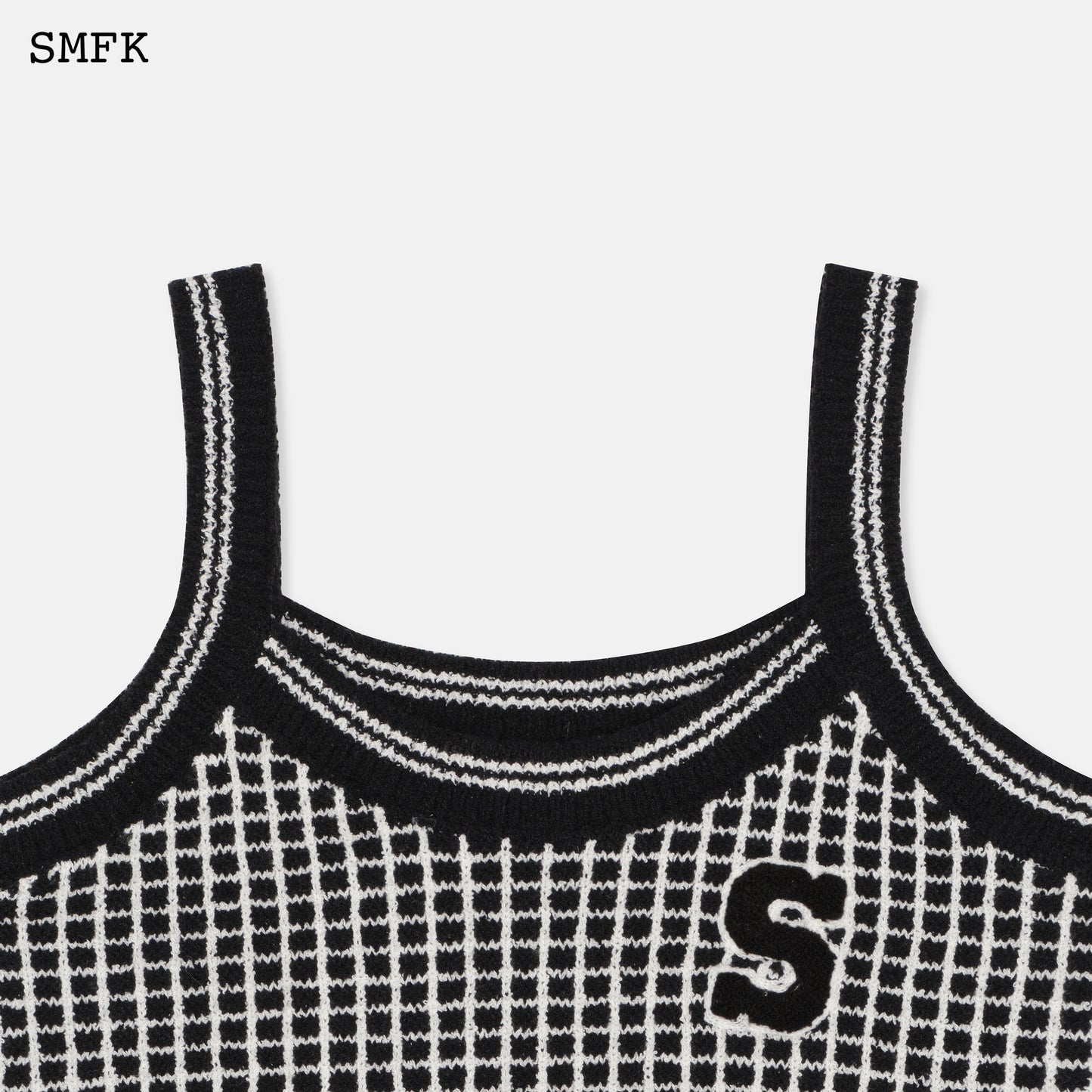 COMPASS RETRO BLACK AND WHITE CHECKERED SPORT VEST