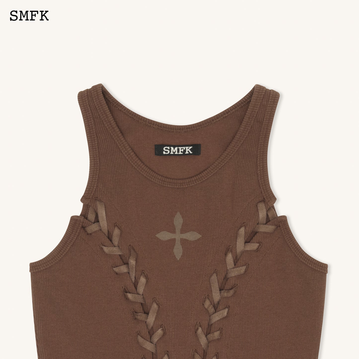 COMPASS BASEBALL DECONSTRUCT VEST TOP IN BROWN