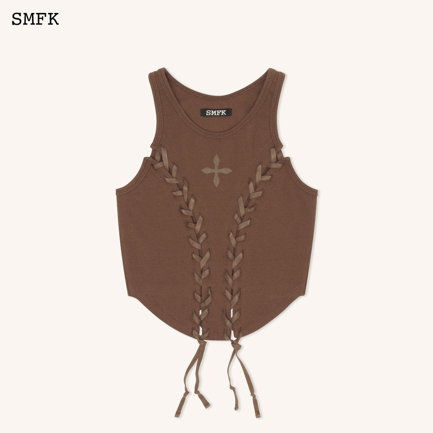 COMPASS BASEBALL DECONSTRUCT VEST TOP IN BROWN