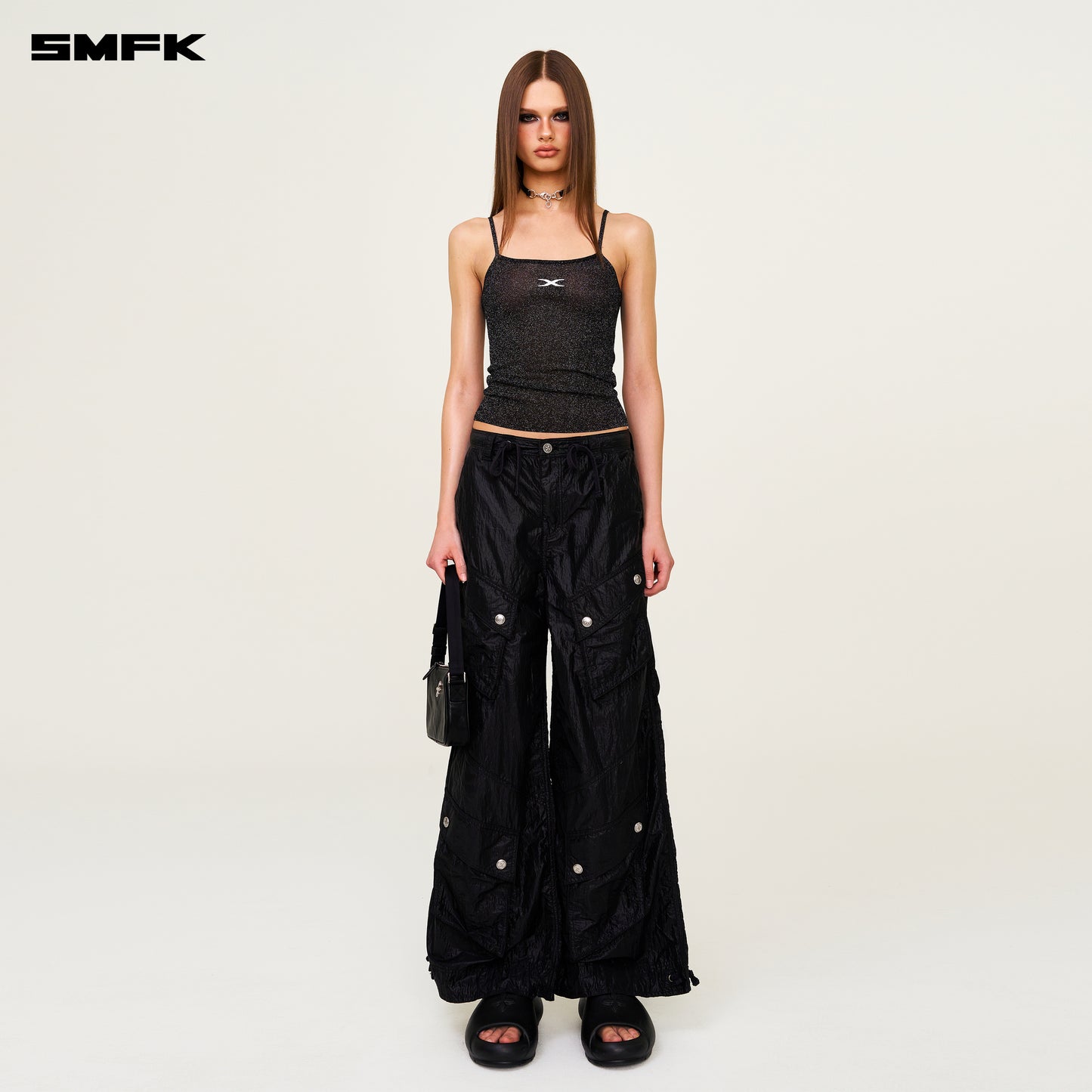 Future Nebula Knitted Strap Top Nebula Black