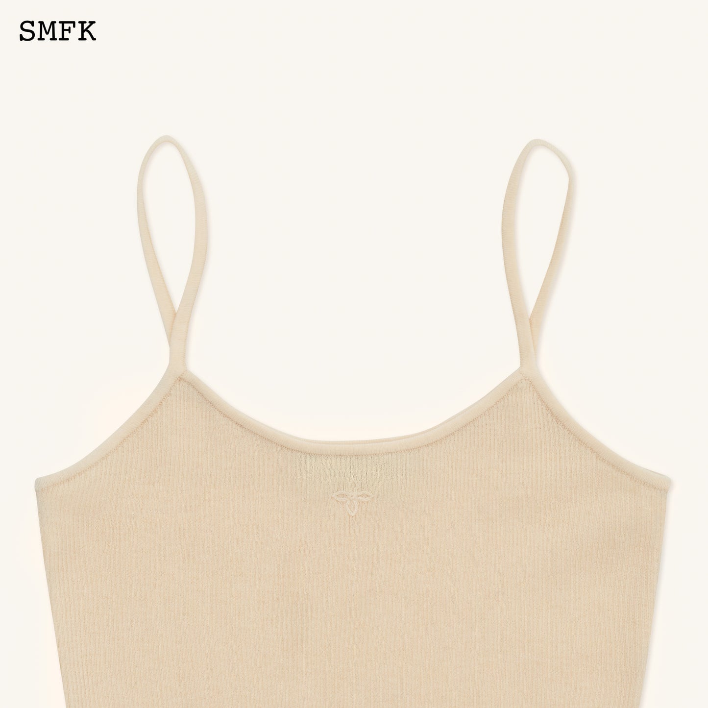 Compass Cross Classic Knit Ultra Short Camisole Cream color