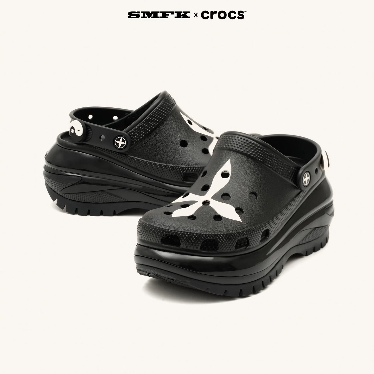 SMFK x Crocs Joint Collection Light Wheel Hole Shoes/Spotted Black