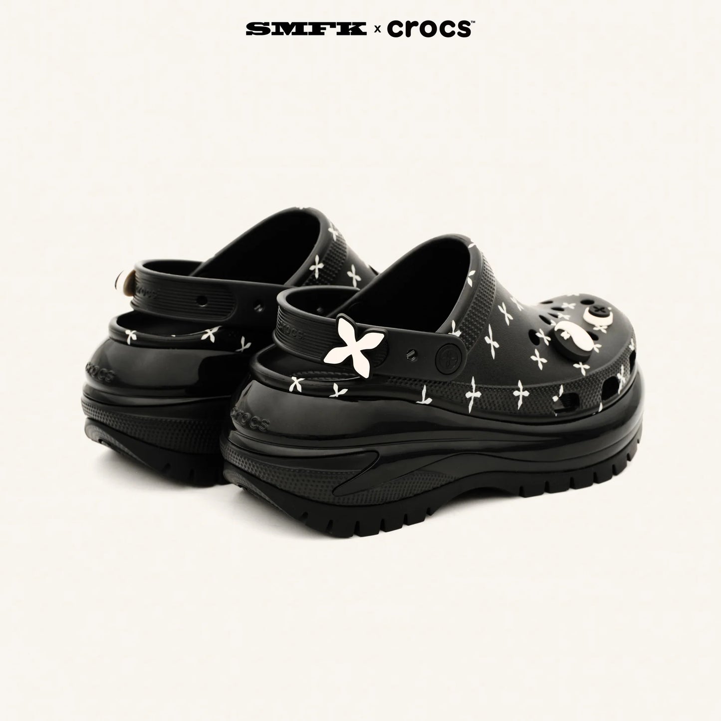 SMFK x Crocs Joint Collection Light Wheel Hole Shoes/Spotted Black