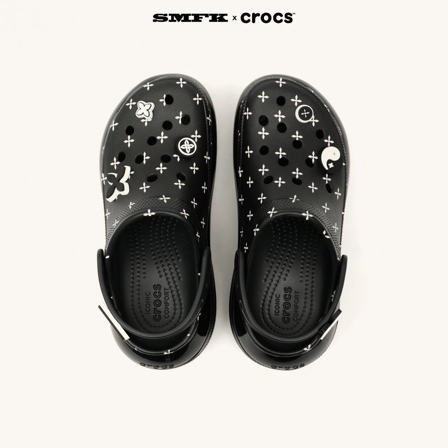 SMFK x Crocs Joint Collection Light Wheel Hole Shoes/Spotted Black