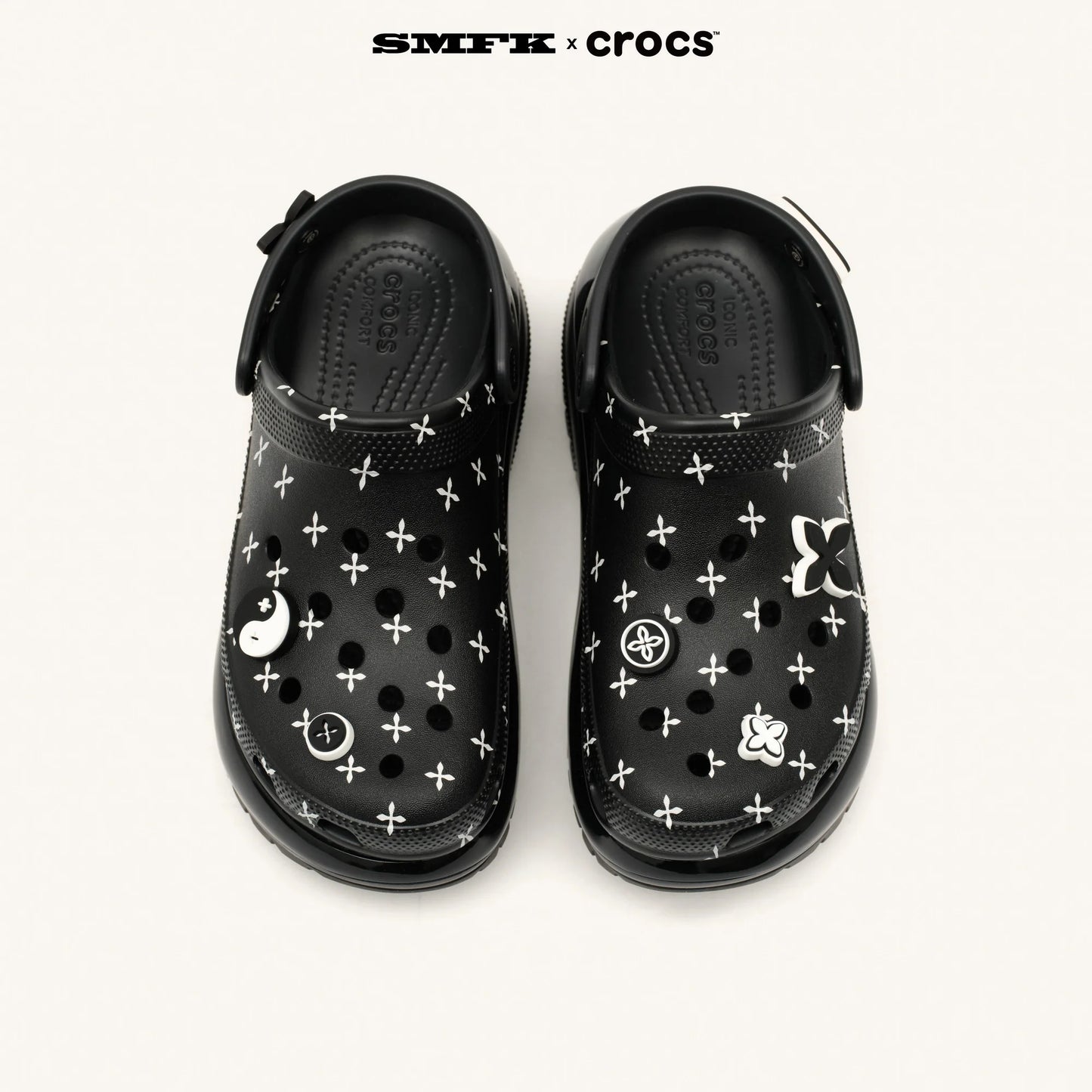 SMFK x Crocs Joint Collection Light Wheel Hole Shoes/Spotted Black