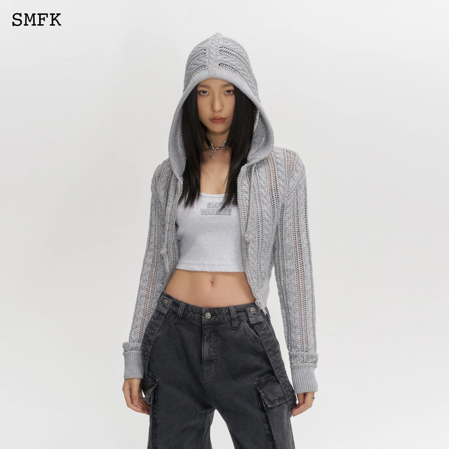 Wilderness Grey Starlight Knitted Hoodie